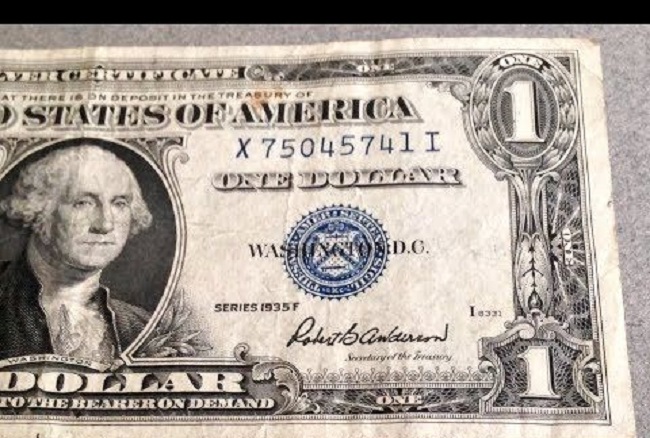 1935 Silver Certificate Dollar Bill Without in God We Trust